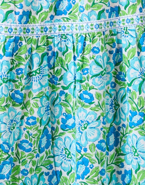 Pink City Prints Women's Blue Maize Floral Patterned Maxi Dress