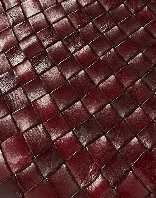 Rosanna Bordeaux Fashionable Woven Leather Shoulder Bag for Trendy Look