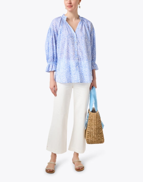 Rachel Women's Blue Paisley Print Fashionable Blouse