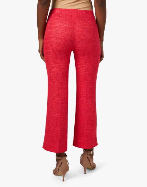 Stylish Red Tweed Cropped Flare Pants by Santorelli