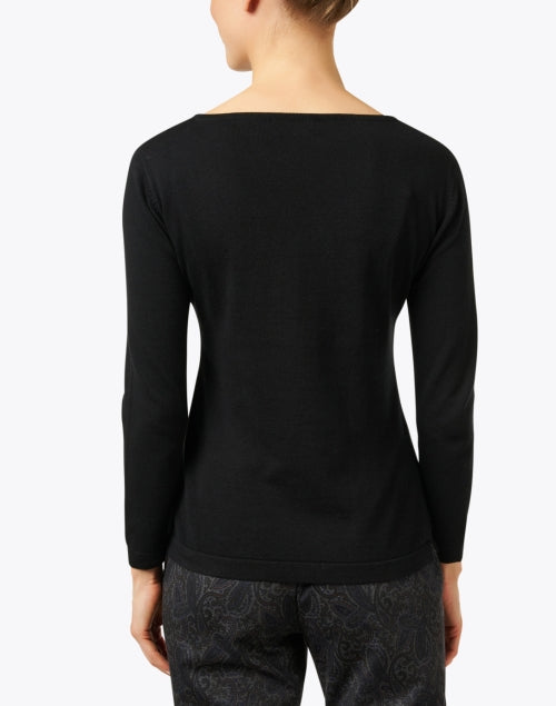 Stylish Black Pima Cotton Women's Boatneck Sweater for Everyday Wear