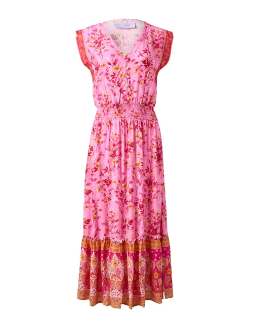 Allison Women's Pink Floral Print Summer Dress for Relaxed Outings