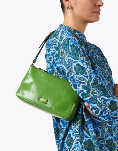 Frances Valentine Freddie Stylish Green Leather Shoulder Handbag
