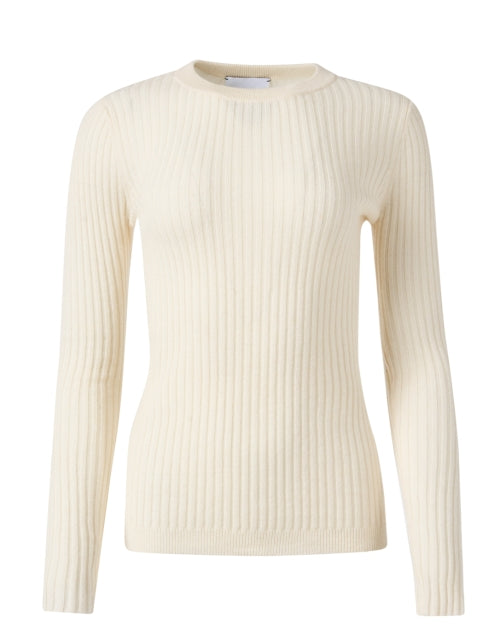 Luxurious Bibi White Cashmere Knit Sweater for Fashionable Wear