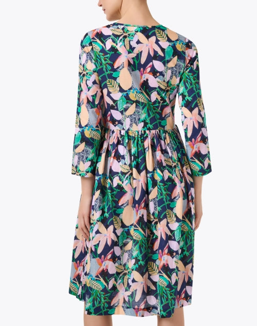 Women's Multi-colored Floral Print 100% Cotton Summer Dress