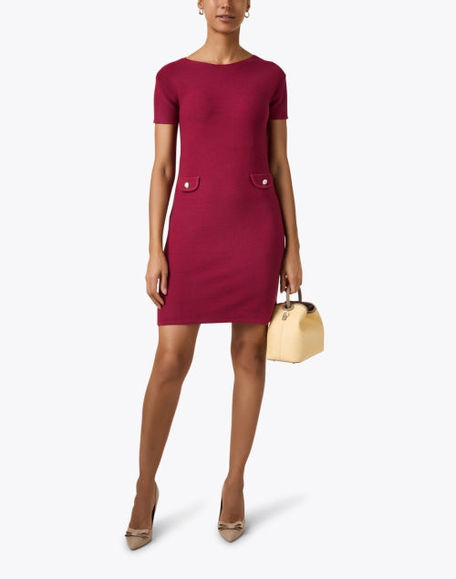Amina Rubinacci's Saronno Red 100% Cotton Shift Dress for All Week