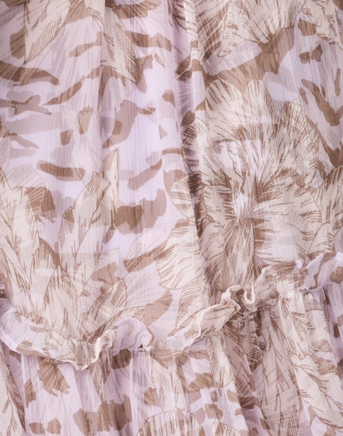 Exquisite Gemma Lilac Silk Print Midi Dress for Events