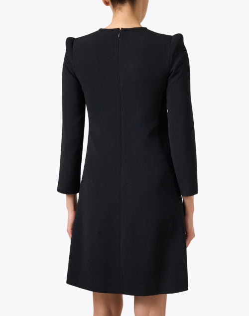 Elegant Velma Black Stretch Crepe Women's Shift Dress