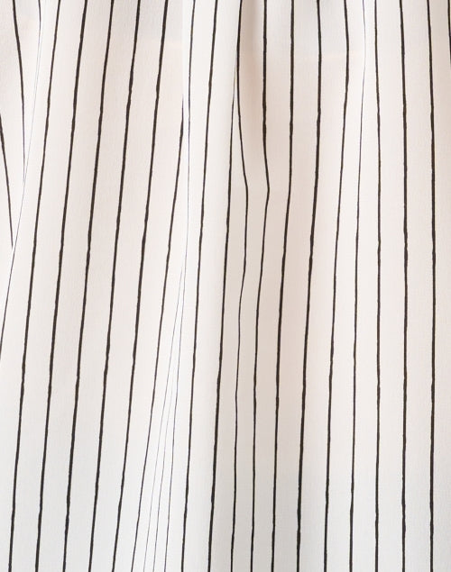 Marc Cain's Elegant White Striped 100% Silk Shirt for All Occasions