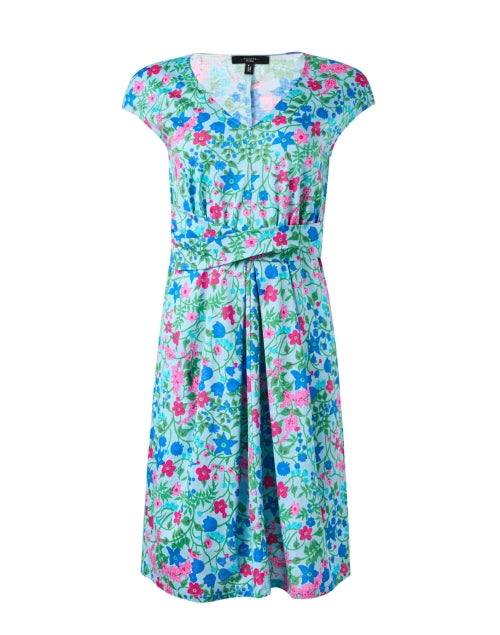 Stylish Vicino Blue Multi - floral Cotton Women's Dress for Various Occasions
