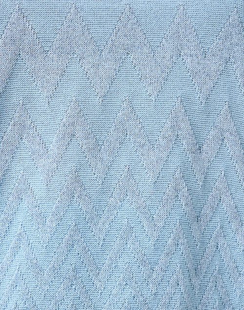 Stylish Blue Chevron Patterned Knit Women's Top