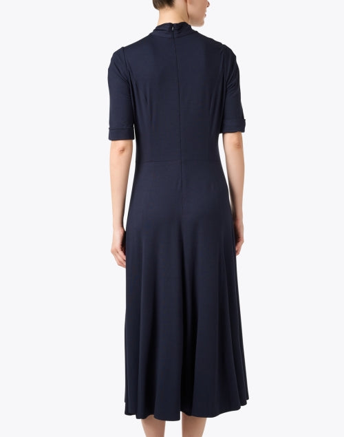 Navy Self - Tie Neck Fit - and - Flare Tatiana Dress for Women