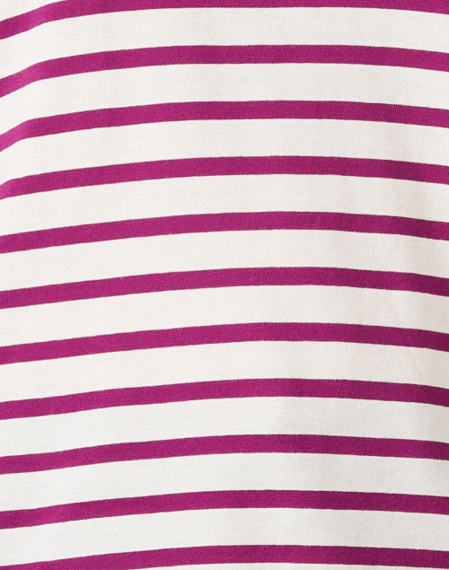 Luxurious Minquidame Cotton Top with White and Burgundy Stripes for Casual Wear