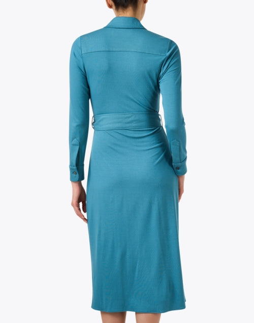 Stylish Victoria Blue Women's Shirt Dress for Seasonal Transition