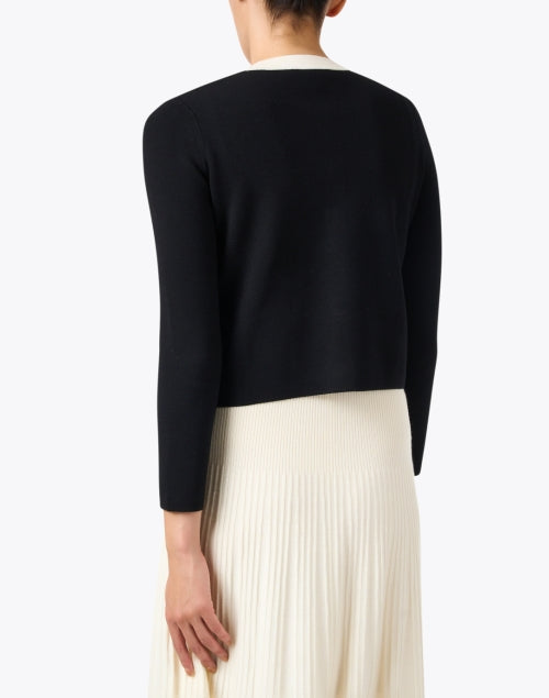 Stylish Max Mara Studio Agito Black and White Knit Cardigan for Fashionable Wear