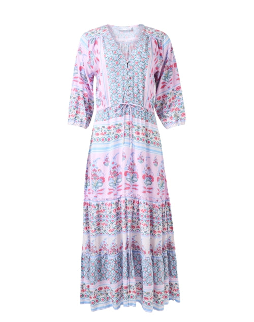 Stylish Carrie Pink Printed Rayon Midi Dress by Walker & Wade