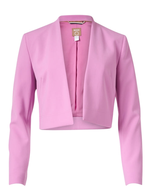 Stylish Jibelara Pink Cropped Open Front Blazer Jacket for a Polished Look