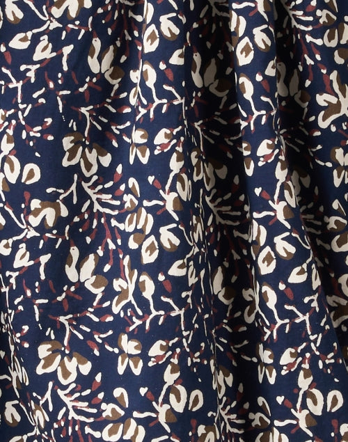 Mitte Navy-Printed Lightweight Cotton Women's Top for Effortless Style