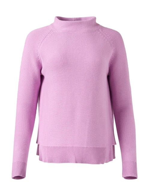 Soft Freesia Pink Cotton Sweater with Garter Stitch Design
