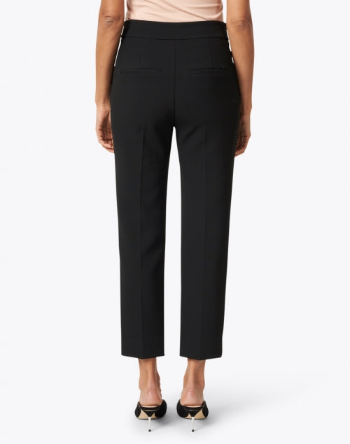 Renzo Black Stretch Slim - Fit Cropped Essential Trousers for Work and Play