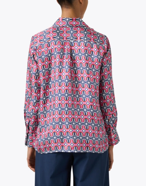Mariela Women's Multi - colored Geometric Patterned Silk Top