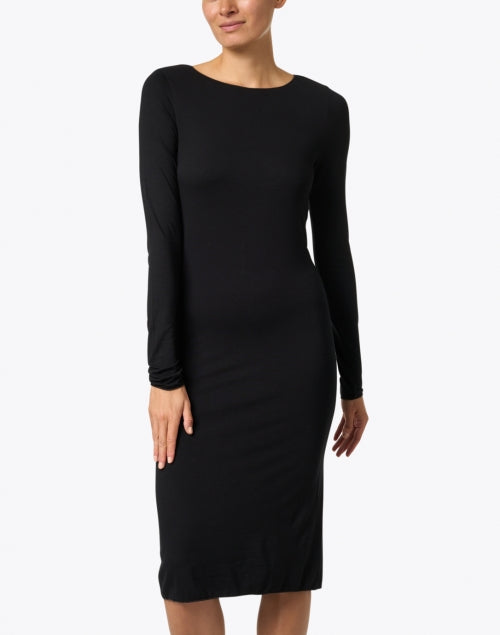 Stylish Black Soft-Touch Jersey Dress for Day-to-Evening Wear