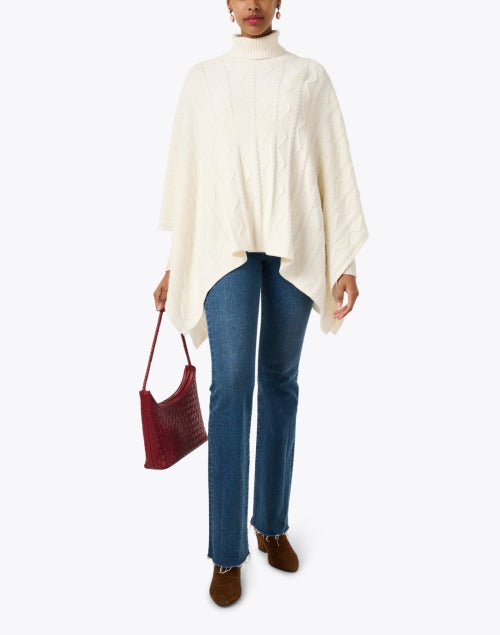 Perry Soft Ivory Cotton - Cashmere Cable - Knit Poncho