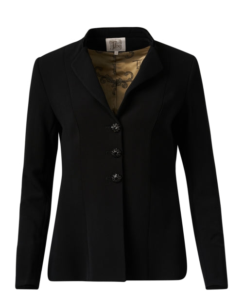 Stylish Black Crepe Women's Jacket for Year - round Wear
