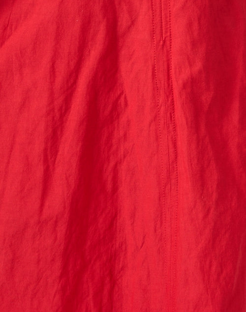 Stylish Bettina Red Crinkled Cotton-Blend A-Line Dress