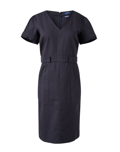Albenga Navy Blue 100% Cotton Women's Sheath Style Dress for Work and Weekend