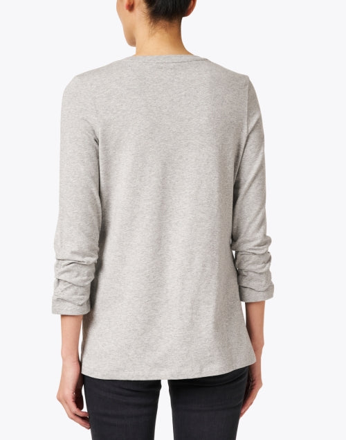 Heather Grey Peruvian Pima Cotton Tee with Ruched Set - in Sleeves