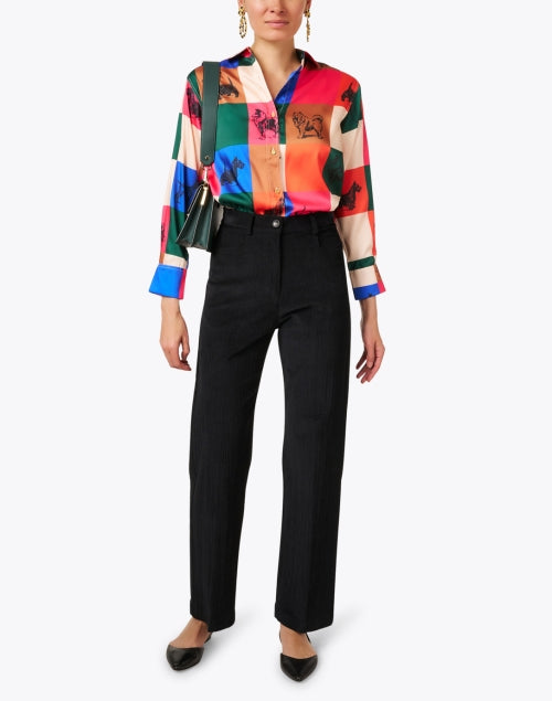 Jacques Comfortable Black Corduroy Straight-Leg Pants for a Smart Look