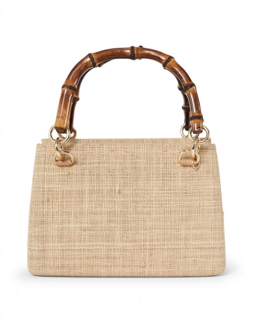 Leona White Floral Embroidered Toast-style Straw Top Handle Handbag