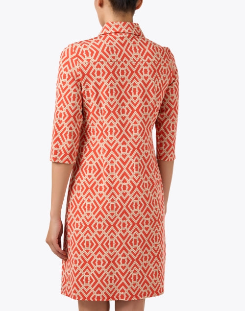 Stylish Orange Geometric Print Susanna Dress for Daytime