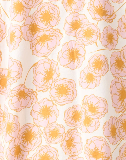 Stylish Orange and Pink Floral Patterned Men's Button - Front Shirt