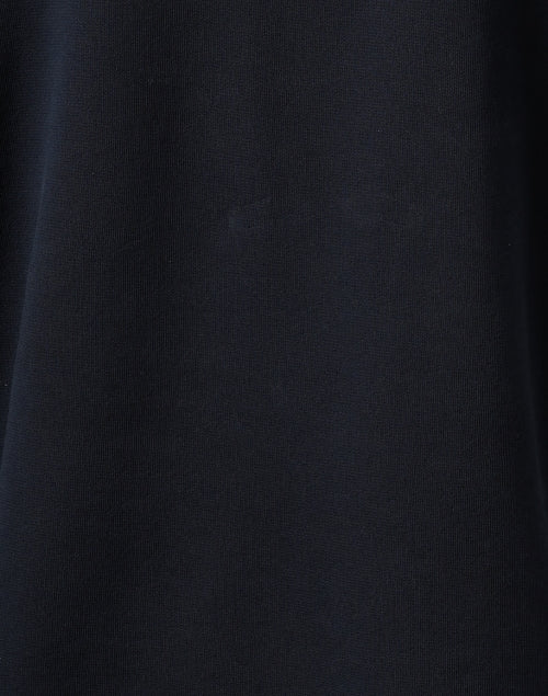 Effie Navy Cotton Casual Funnel Neck Knitted Sweatshirt for Fall