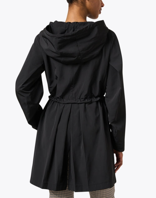 Stylish Black Long-Sleeved Hooded Parka for Spring