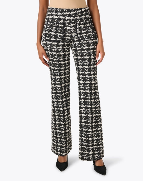 Francis Men's Black and White Checked Tweed Straight - Leg Dress Pants