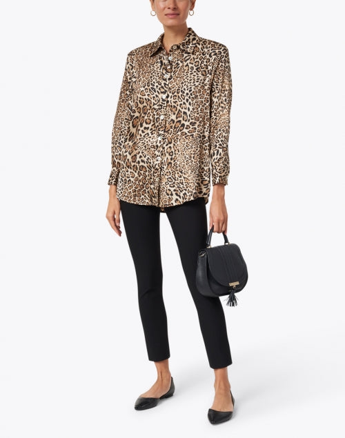 Vince's Sophisticated Black Bi - Stretch Stitched Slim - Fit Leggings