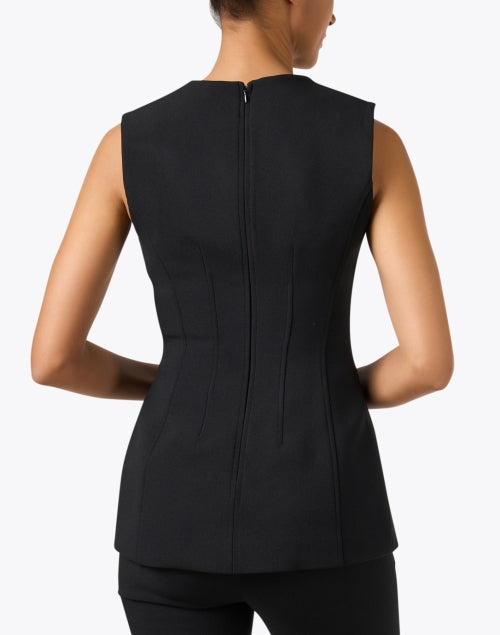 Stylish Faith Black Sleeveless Pleated Waist - Cinched Top