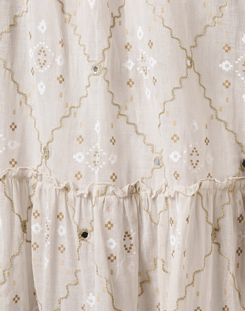 Juliet Dunn's Beige Mosaic Patterned Women's Summer Dress