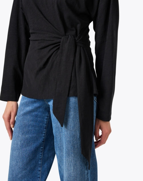 Stylish Vanina 100% Cotton Black Top for Effortless Sophistication