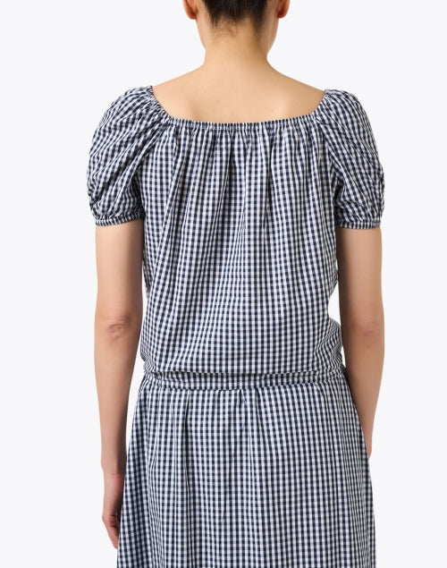 Navy and White Checked Maddie Cotton Top for Stylish Looks