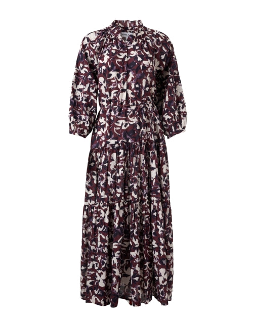 Trinidad Purple Printed Cotton - Silk Women's Dress for Casual and Seasonal Wear