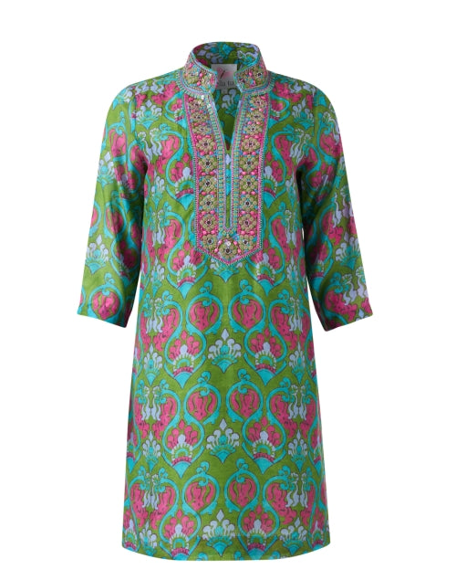Stylish Multi-Flower Print Women's Tunic Dress