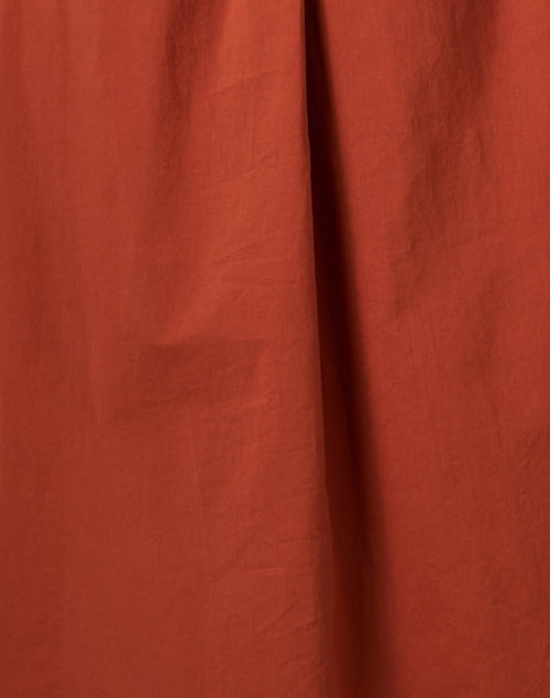 Italian-Made 100% Cotton Caldes Rust-Colored Casual Shirt-Style Dress