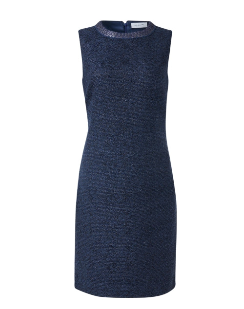 Stylish Blue Lurex Shimmer Tweed Women's Dress