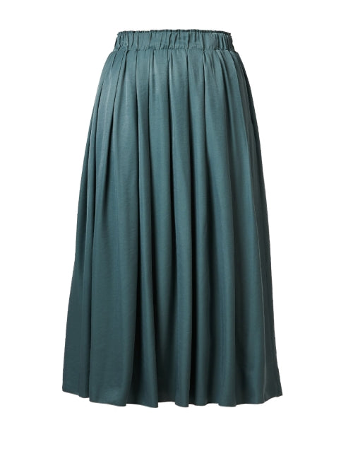 Stylish Green Pleated Mid-Length Skirt for Women's Wardrobe
