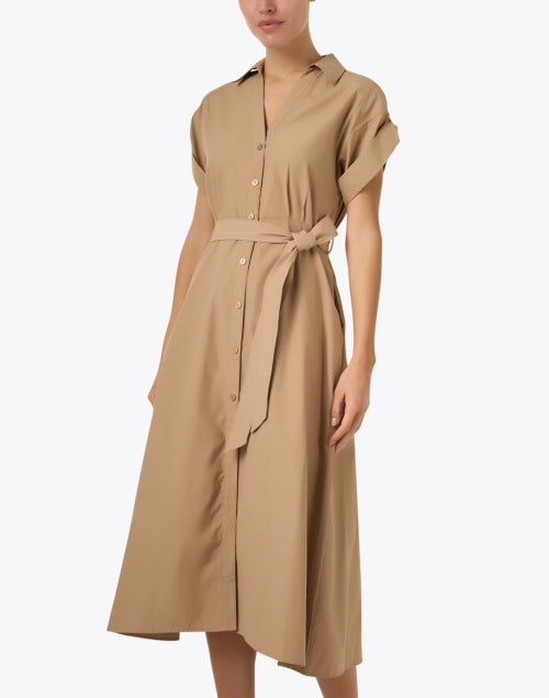 Fia Beige Women's Classic Shirt Style Dress