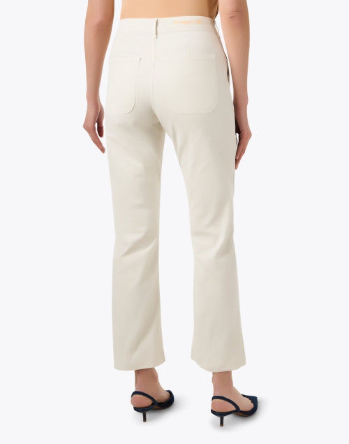 Stylish Amelie High-Waisted Straight-Leg Jean with Blue and White Embroidery